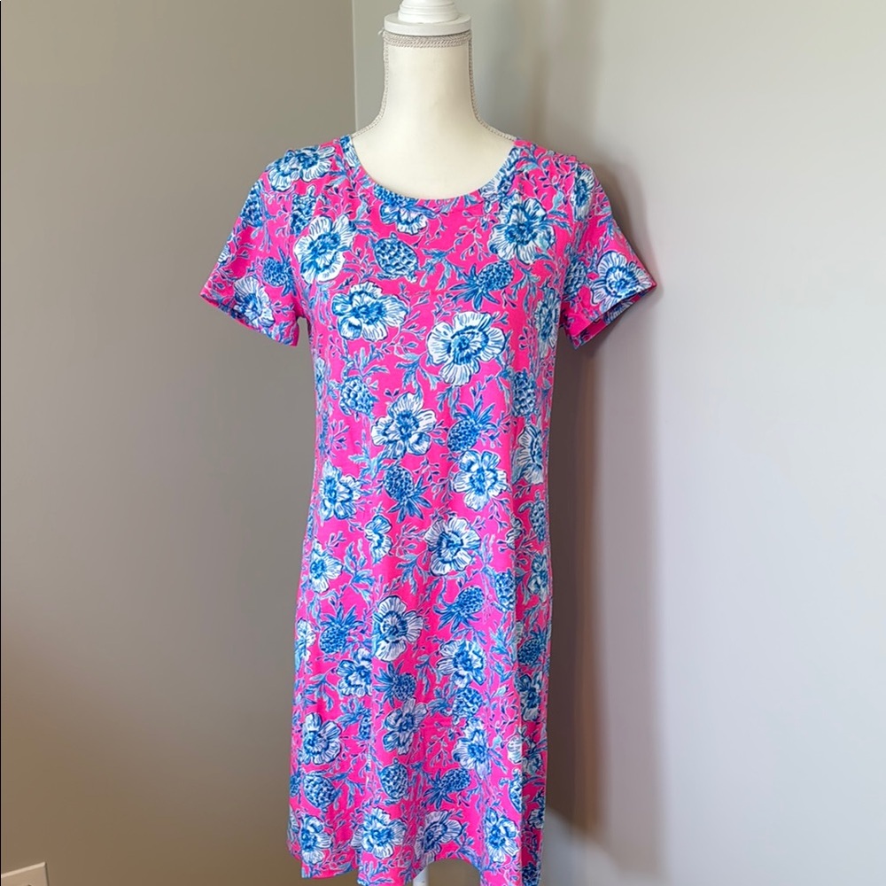 Floral Pink and Blue Dress